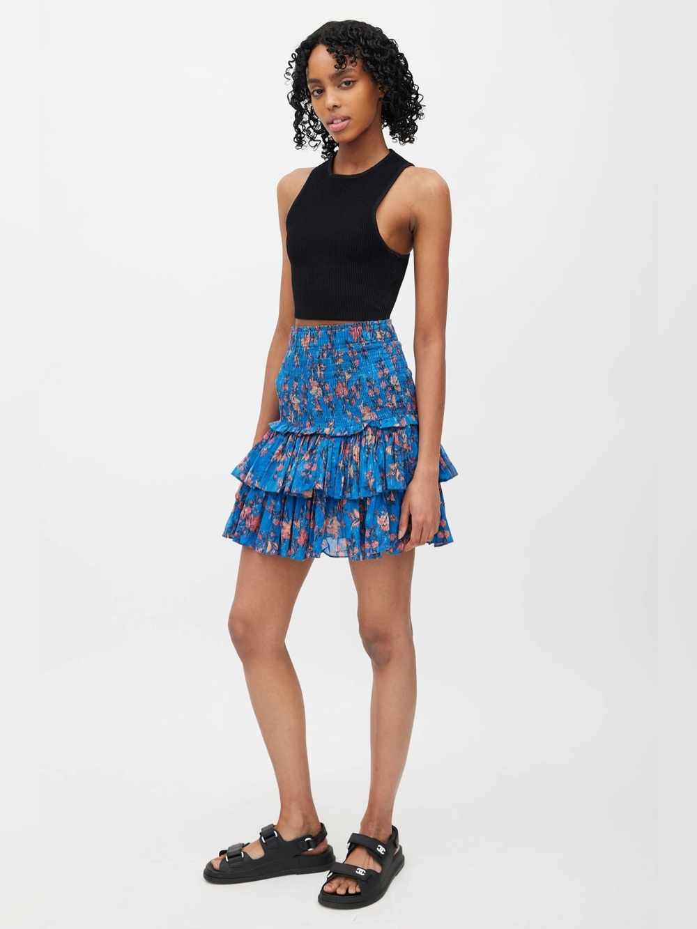 Etoile Isabel Marant blue floral skirt 36 USA 4
